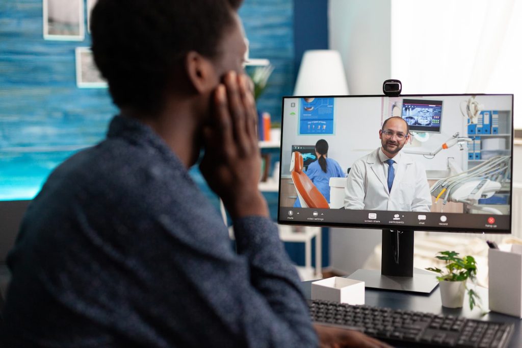 man on a telehealth appointment to order ozempic online