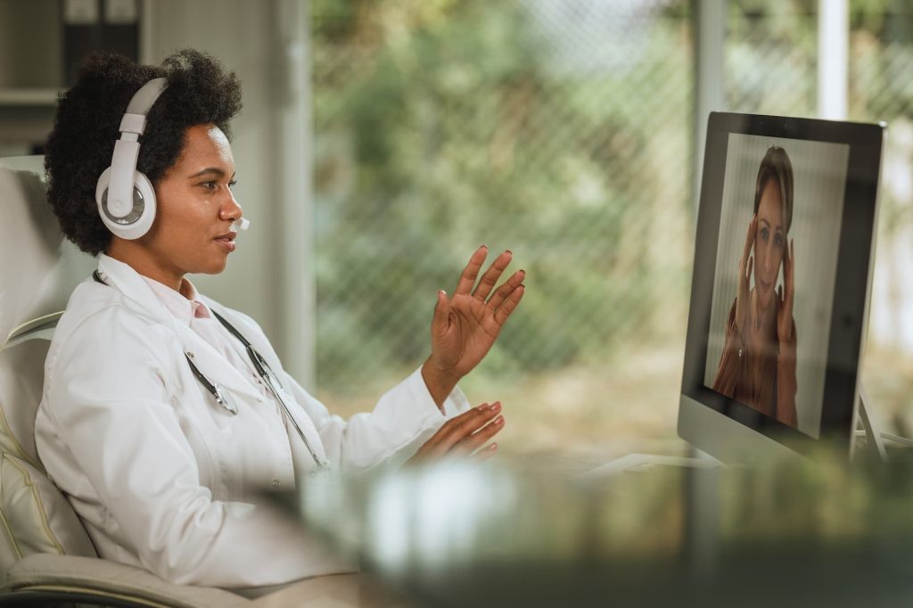 telehealth provider and patient discussing who can prescribe ozempic for weight loss